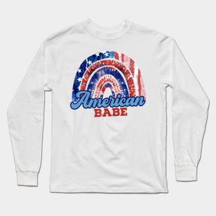 Funny 4th Of July American Babe Long Sleeve T-Shirt